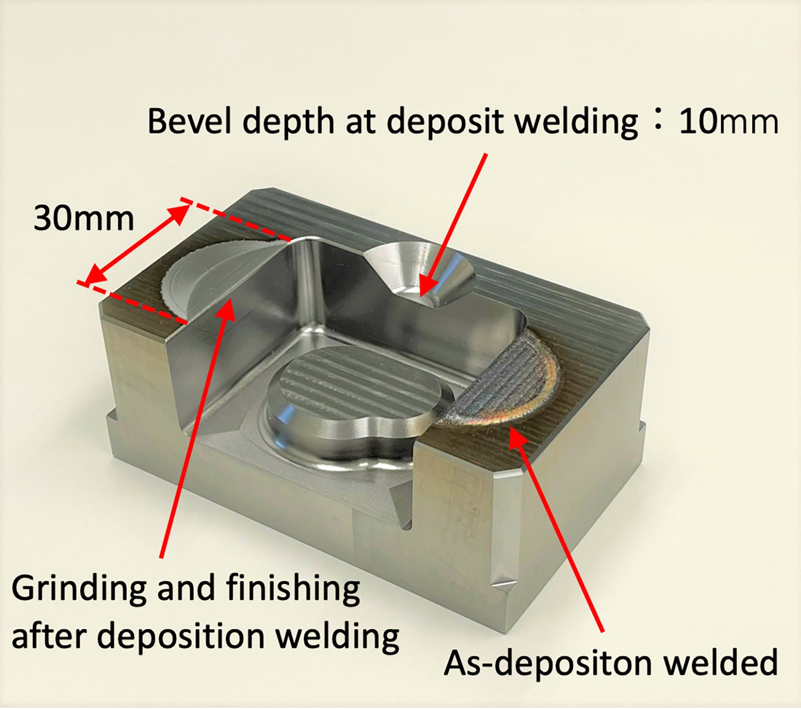 Fig.6 Example of deposition welded DAPTM-AM HTC45