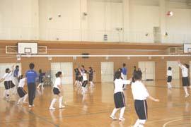 バレーボール教室 in 上野中学校体育館