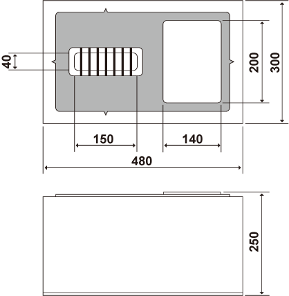 MED7P4 外形寸法図(µm)