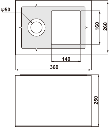 MED8P53 外形寸法図(µm)