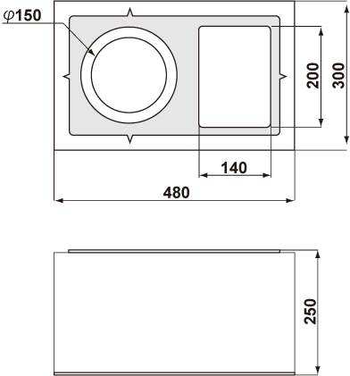 MED8P54 外形寸法図(µm)