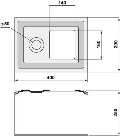 MED8P67A 外形寸法図(µm)