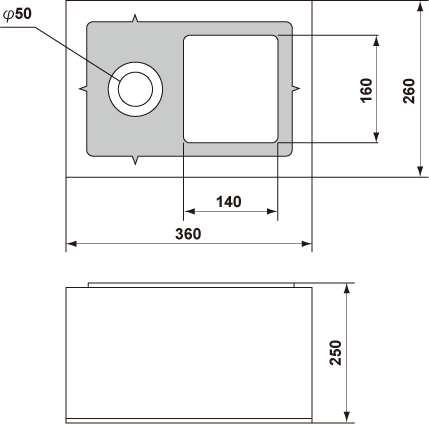 MED8P73 外形寸法図(µm)