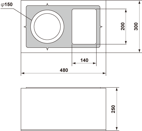 MED8P74 外形寸法図(µm)