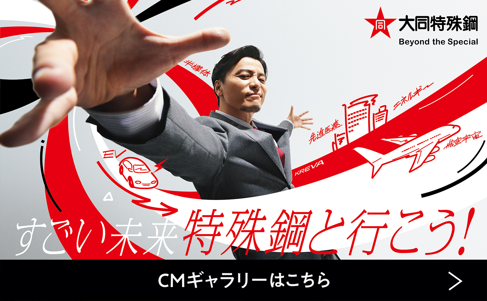 大同特殊鋼のCMビジュアル「特殊鋼と行こう！」